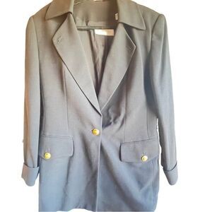 Dana‎ Buchman blackWool Blazer Classic Single-Button Women's Jacket Size 12